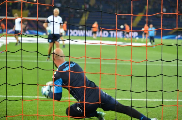 Jogador de futebol durante o jogo da Liga dos Campeões da UEFA entre Shakhtar vs SSC Napoli — Fotografia de Stock