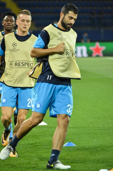 Futbolcu sırasında Uefa Şampiyonlar Ligi maç Shakhtar Rakip Ssc Napoli arasında