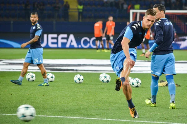 Futbolcu sırasında Uefa Şampiyonlar Ligi maç Shakhtar Rakip Ssc Napoli arasında