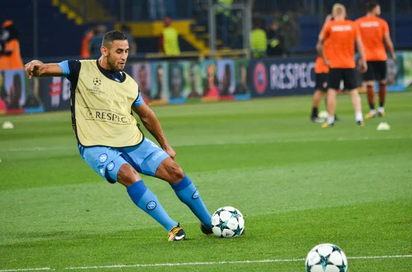 Futbolcu sırasında Uefa Şampiyonlar Ligi maç Shakhtar Rakip Ssc Napoli arasında