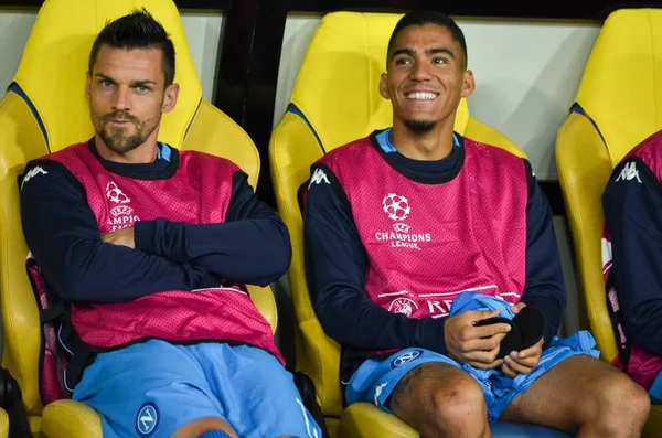 Futbolcu sırasında Uefa Şampiyonlar Ligi maç Shakhtar Rakip Ssc Napoli arasında