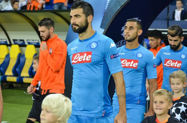 Futbolcu sırasında Uefa Şampiyonlar Ligi maç Shakhtar Rakip Ssc Napoli arasında