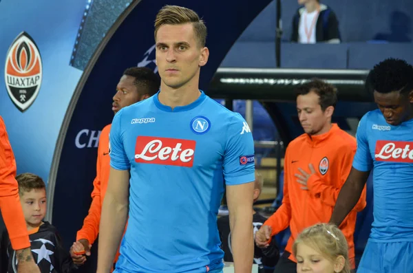 Futbolcu sırasında Uefa Şampiyonlar Ligi maç Shakhtar Rakip Ssc Napoli arasında