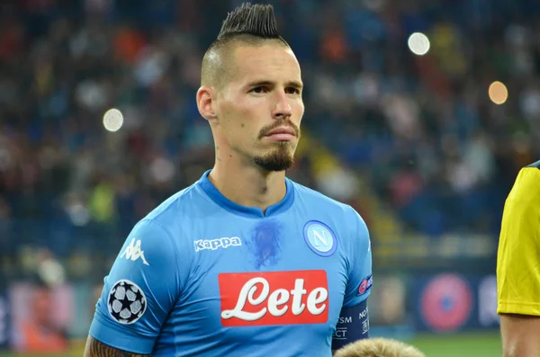 Futbolcu sırasında Uefa Şampiyonlar Ligi maç Shakhtar Rakip Ssc Napoli arasında
