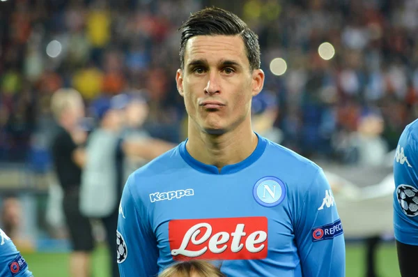 Futbolcu sırasında Uefa Şampiyonlar Ligi maç Shakhtar Rakip Ssc Napoli arasında