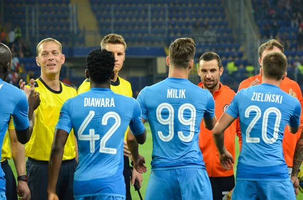 Futbolcu sırasında Uefa Şampiyonlar Ligi maç Shakhtar Rakip Ssc Napoli arasında