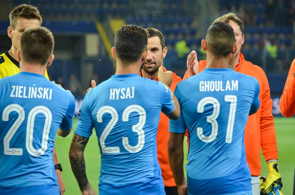 Futbolcu sırasında Uefa Şampiyonlar Ligi maç Shakhtar Rakip Ssc Napoli arasında