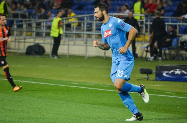 Futbolcu sırasında Uefa Şampiyonlar Ligi maç Shakhtar Rakip Ssc Napoli arasında