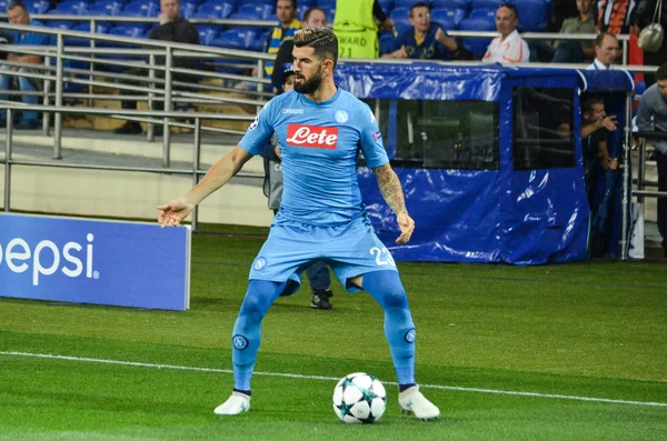 Jugador de fútbol durante el partido de la UEFA Champions League entre Shakhtar vs SSC Napoli — Foto de Stock
