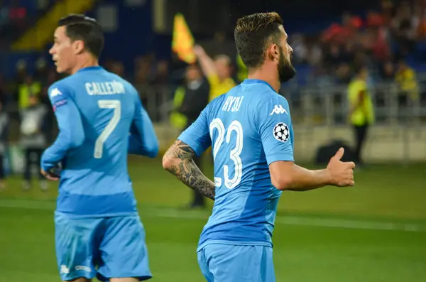 Futbolcu sırasında Uefa Şampiyonlar Ligi maç Shakhtar Rakip Ssc Napoli arasında