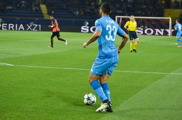 Futbolcu sırasında Uefa Şampiyonlar Ligi maç Shakhtar Rakip Ssc Napoli arasında