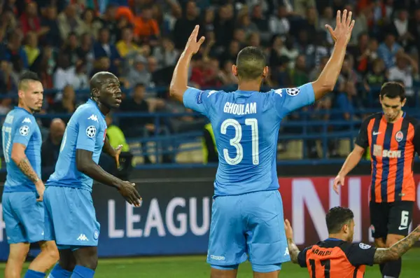 Futbolcu sırasında Uefa Şampiyonlar Ligi maç Shakhtar Rakip Ssc Napoli arasında