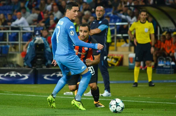Futbolcu sırasında Uefa Şampiyonlar Ligi maç Shakhtar Rakip Ssc Napoli arasında