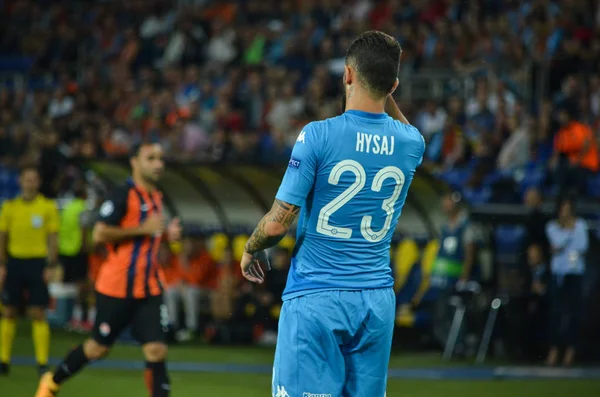 Futbolcu sırasında Uefa Şampiyonlar Ligi maç Shakhtar Rakip Ssc Napoli arasında