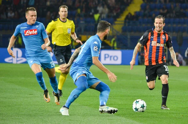 Futbolcu sırasında Uefa Şampiyonlar Ligi maç Shakhtar Rakip Ssc Napoli arasında