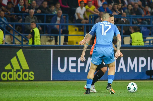 Futbolcu sırasında Uefa Şampiyonlar Ligi maç Shakhtar Rakip Ssc Napoli arasında