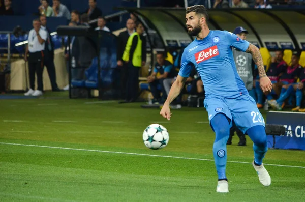 Futbolcu sırasında Uefa Şampiyonlar Ligi maç Shakhtar Rakip Ssc Napoli arasında