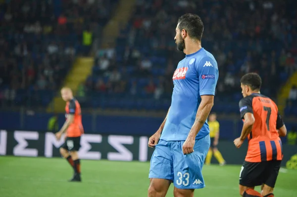Futbolcu sırasında Uefa Şampiyonlar Ligi maç Shakhtar Rakip Ssc Napoli arasında