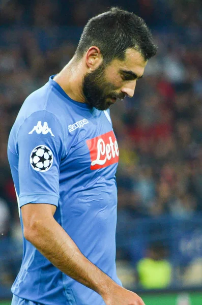 Futbolcu sırasında Uefa Şampiyonlar Ligi maç Shakhtar Rakip Ssc Napoli arasında
