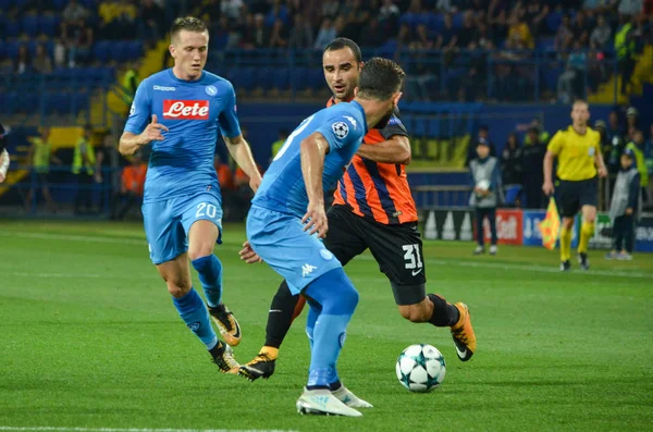 Futbolcu sırasında Uefa Şampiyonlar Ligi maç Shakhtar Rakip Ssc Napoli arasında