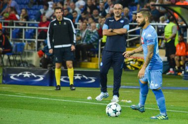 Futbolcu sırasında Uefa Şampiyonlar Ligi maç Shakhtar Rakip Ssc Napoli arasında