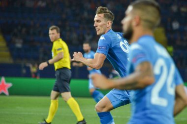 Futbolcu sırasında Uefa Şampiyonlar Ligi maç Shakhtar Rakip Ssc Napoli arasında