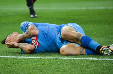 Futbolcu sırasında Uefa Şampiyonlar Ligi maç Shakhtar Rakip Ssc Napoli arasında