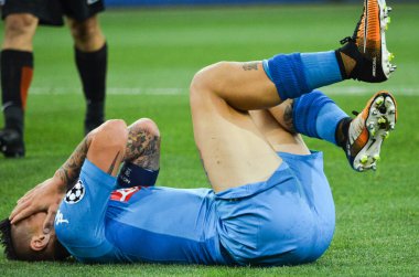 Futbolcu sırasında Uefa Şampiyonlar Ligi maç Shakhtar Rakip Ssc Napoli arasında