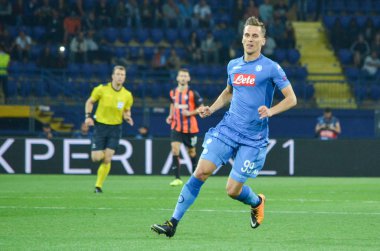 Futbolcu sırasında Uefa Şampiyonlar Ligi maç Shakhtar Rakip Ssc Napoli arasında