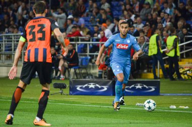 Futbolcu sırasında Uefa Şampiyonlar Ligi maç Shakhtar Rakip Ssc Napoli arasında