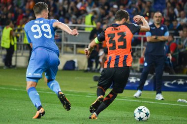Futbolcu sırasında Uefa Şampiyonlar Ligi maç Shakhtar Rakip Ssc Napoli arasında