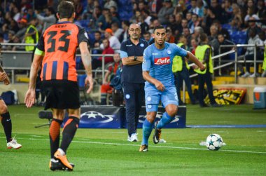 Futbolcu sırasında Uefa Şampiyonlar Ligi maç Shakhtar Rakip Ssc Napoli arasında