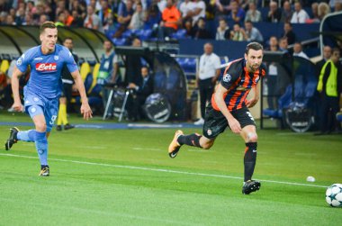 Futbolcu sırasında Uefa Şampiyonlar Ligi maç Shakhtar Rakip Ssc Napoli arasında