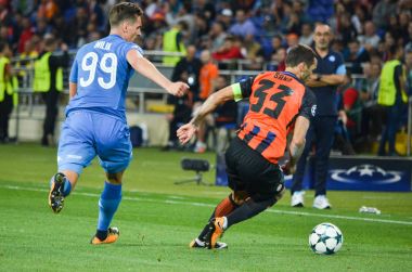 Futbolcu sırasında Uefa Şampiyonlar Ligi maç Shakhtar Rakip Ssc Napoli arasında