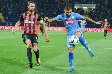 Futbolcu sırasında Uefa Şampiyonlar Ligi maç Shakhtar Rakip Ssc Napoli arasında
