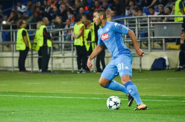 Futbolcu sırasında Uefa Şampiyonlar Ligi maç Shakhtar Rakip Ssc Napoli arasında