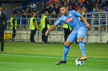 Futbolcu sırasında Uefa Şampiyonlar Ligi maç Shakhtar Rakip Ssc Napoli arasında