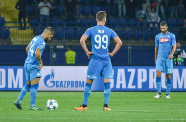 Futbolcu sırasında Uefa Şampiyonlar Ligi maç Shakhtar Rakip Ssc Napoli arasında