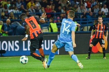 Futbolcu sırasında Uefa Şampiyonlar Ligi maç Shakhtar Rakip Ssc Napoli arasında