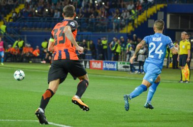 Futbolcu sırasında Uefa Şampiyonlar Ligi maç Shakhtar Rakip Ssc Napoli arasında