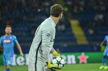 Futbolcu sırasında Uefa Şampiyonlar Ligi maç Shakhtar Rakip Ssc Napoli arasında
