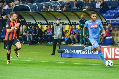 Futbolcu sırasında Uefa Şampiyonlar Ligi maç Shakhtar Rakip Ssc Napoli arasında