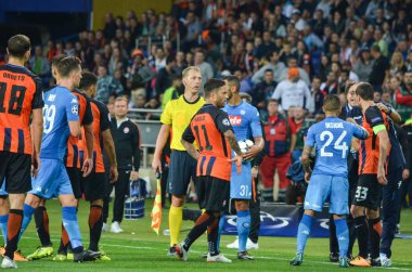 Futbolcu sırasında Uefa Şampiyonlar Ligi maç Shakhtar Rakip Ssc Napoli arasında