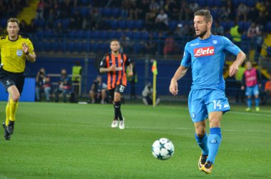 Futbolcu sırasında Uefa Şampiyonlar Ligi maç Shakhtar Rakip Ssc Napoli arasında
