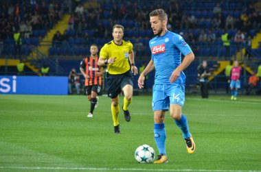 Futbolcu sırasında Uefa Şampiyonlar Ligi maç Shakhtar Rakip Ssc Napoli arasında