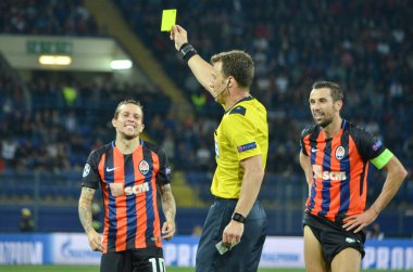 Futbolcu sırasında Uefa Şampiyonlar Ligi maç Shakhtar Rakip Ssc Napoli arasında