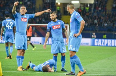 Futbolcu sırasında Uefa Şampiyonlar Ligi maç Shakhtar Rakip Ssc Napoli arasında
