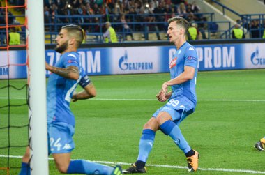 Futbolcu sırasında Uefa Şampiyonlar Ligi maç Shakhtar Rakip Ssc Napoli arasında