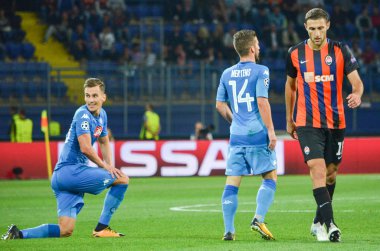 Futbolcu sırasında Uefa Şampiyonlar Ligi maç Shakhtar Rakip Ssc Napoli arasında