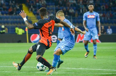 Futbolcu sırasında Uefa Şampiyonlar Ligi maç Shakhtar Rakip Ssc Napoli arasında